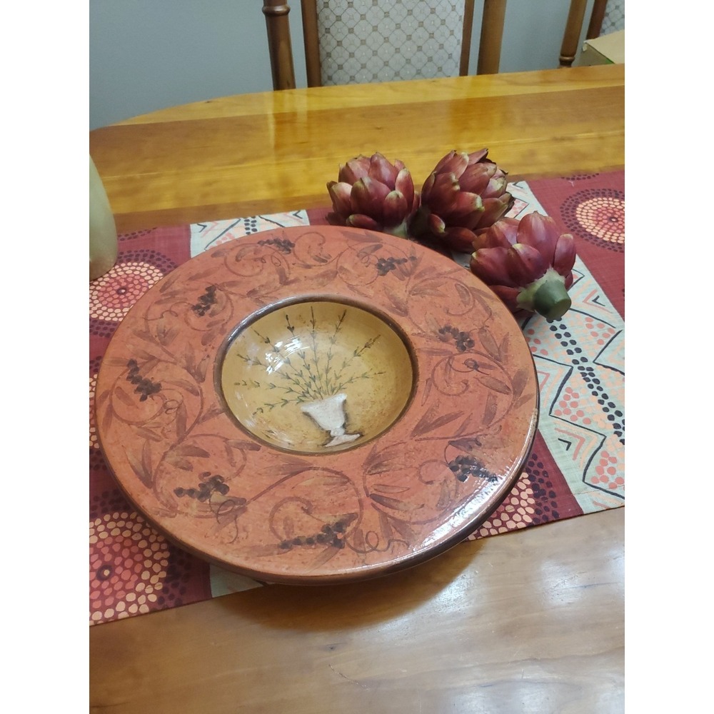 Vietri Platter 13" Round Decorative Bowl/ Wall Plate MADE‎ IN ITALY  Handpainted
